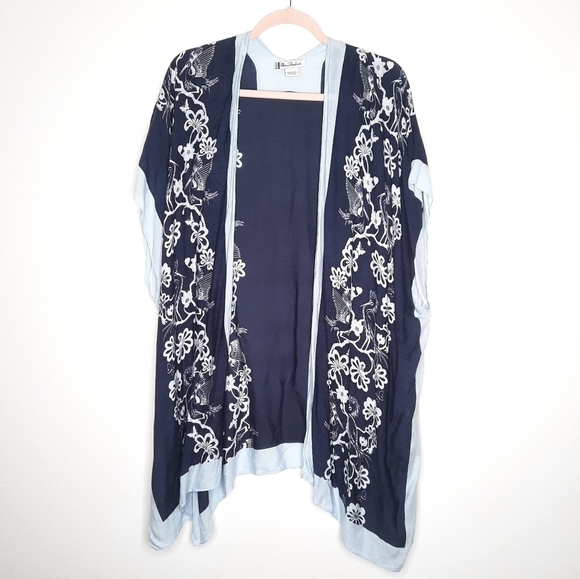 Florence Broadhurst Blue Egrets High Low Kimono OS - Picture 2 of 6